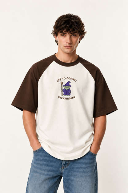 Committed to Shenanigans Embroidered Raglan Tee