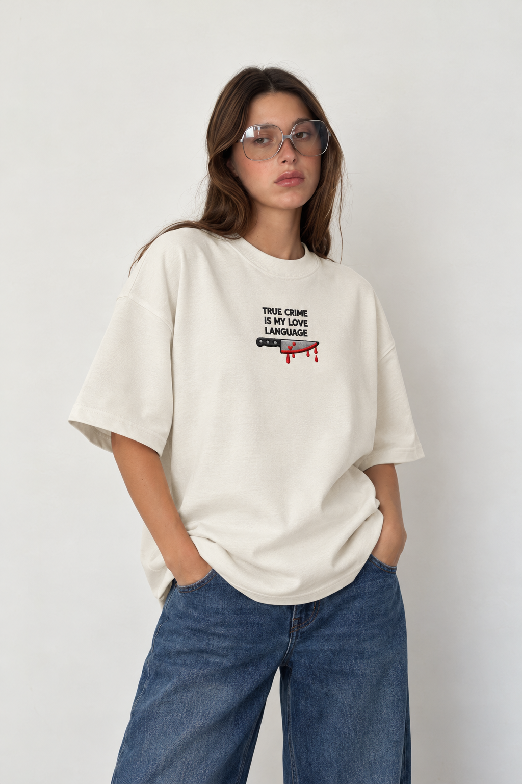 Love Language Embroidered Oversized tee