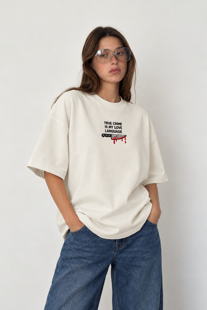 Love Language Embroidered Oversized tee