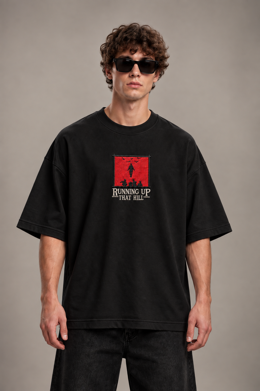 Running Up That Hill Oversized Embroidered Tee