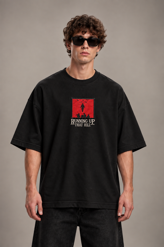 Running Up That Hill Oversized Embroidered Tee