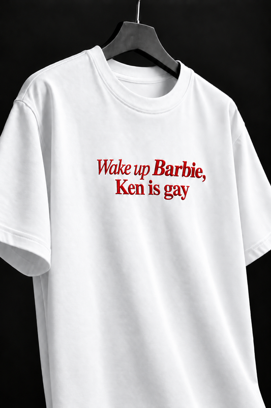 Wake up Barbie Embroidered Oversized Tee