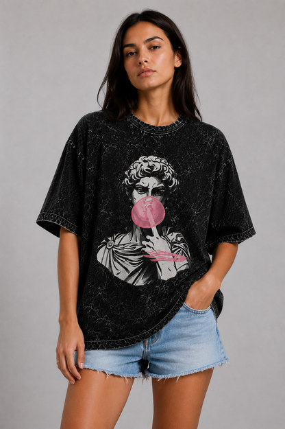 Bubble Caesar Acid Wash Oversized Tee