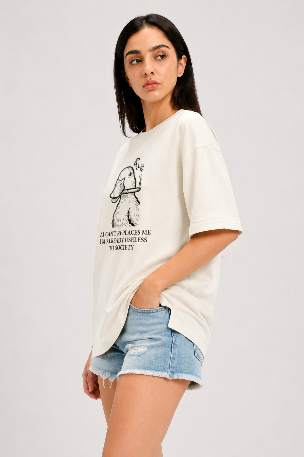 AI Can't Replaces Me-Oversized Tee