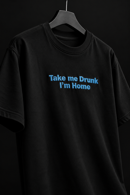 Drunk & Home Embroidered Oversized Tee