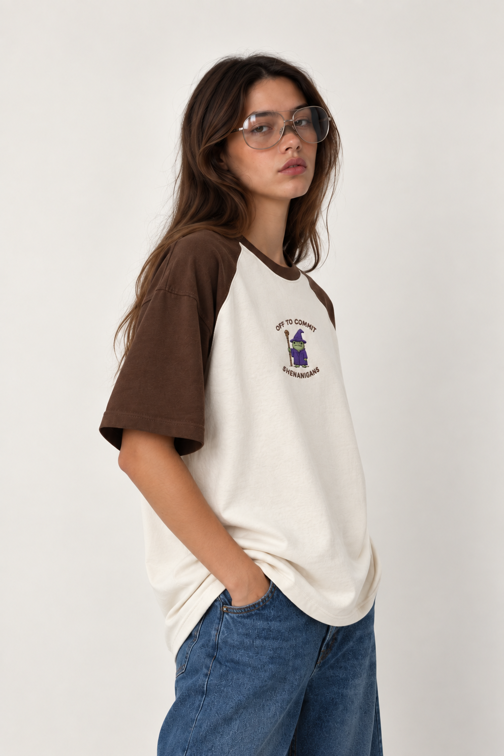 Committed to Shenanigans Embroidered Raglan Tee