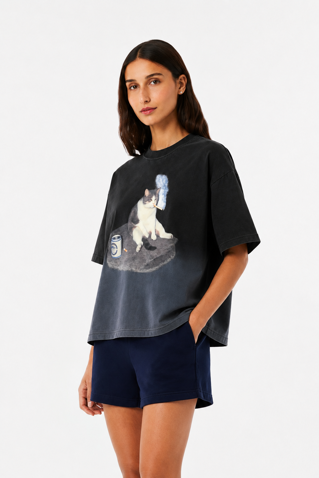 Mood-Black Ombrey Tee Boxy Fit