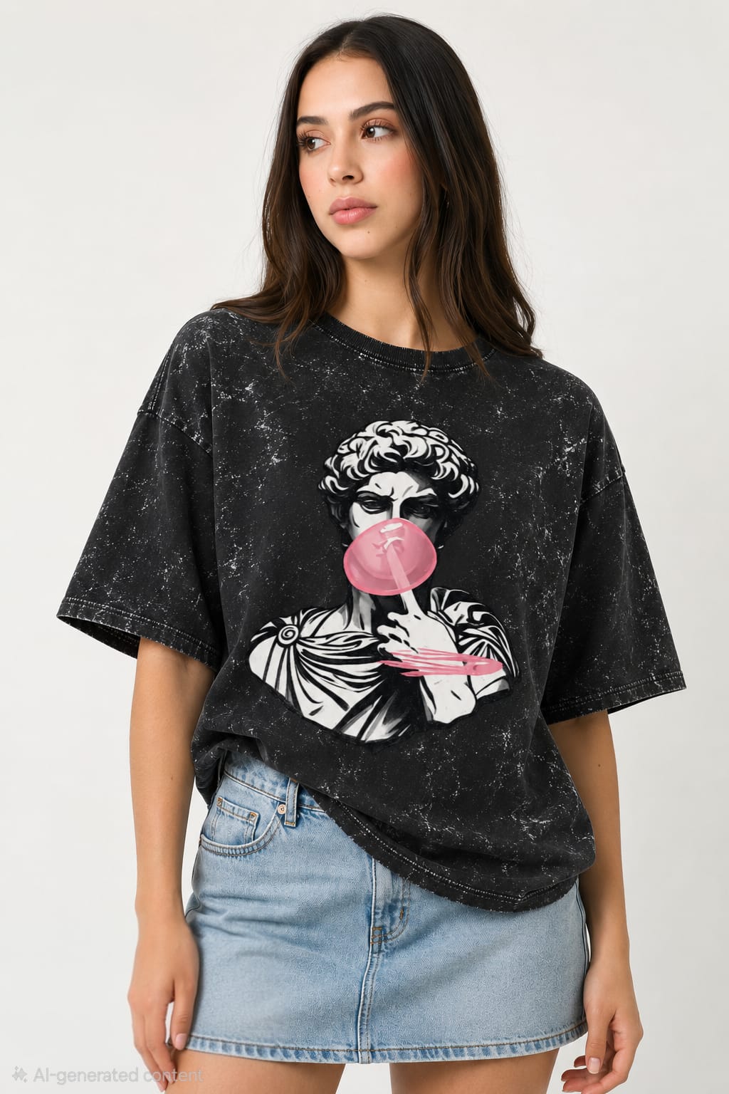 Bubble Caesar Acid Wash Oversized Tee