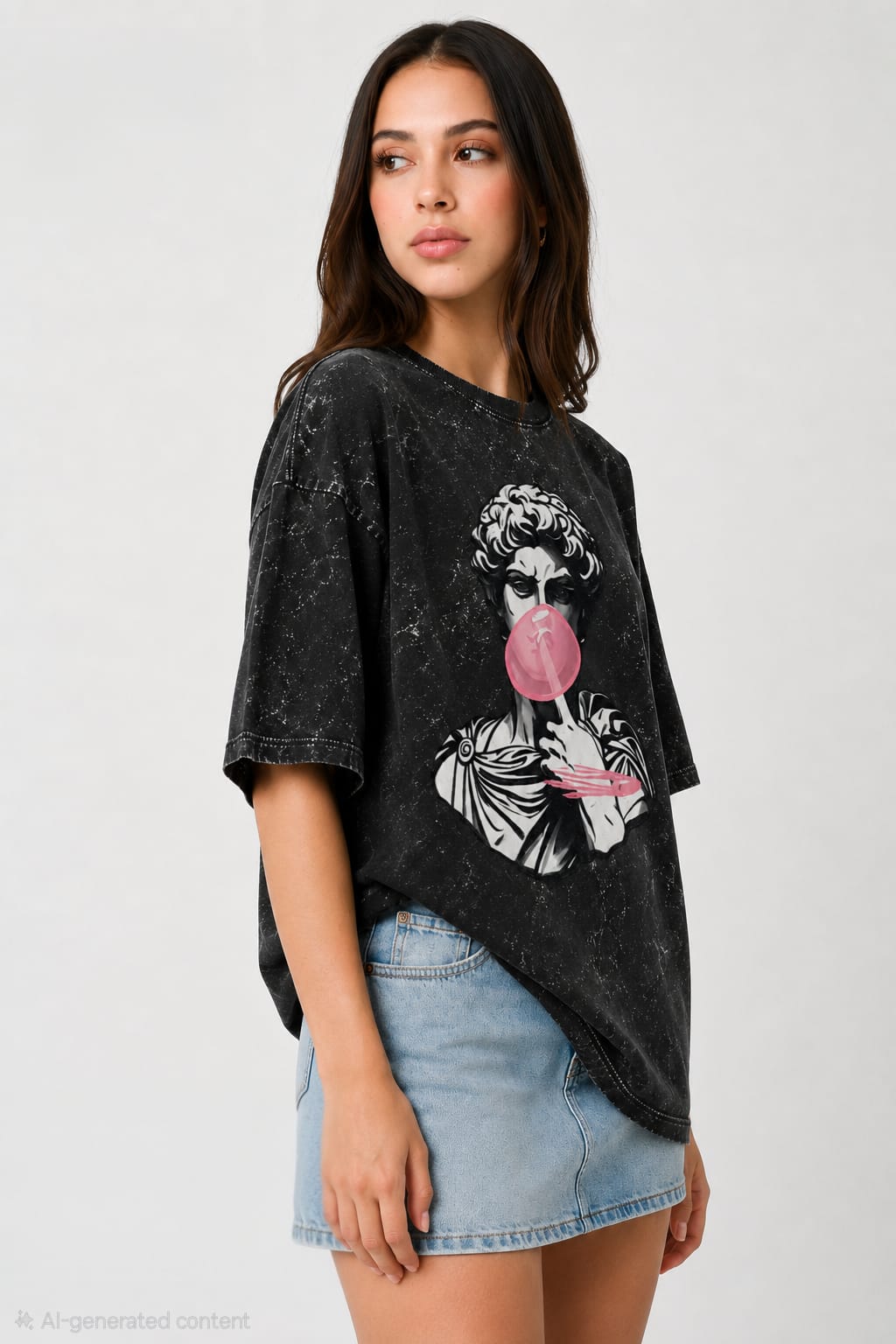 Bubble Caesar Acid Wash Oversized Tee