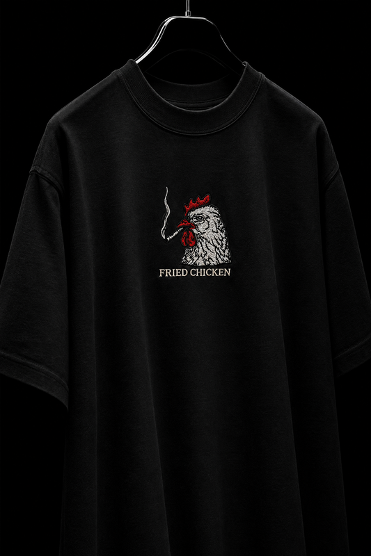 Fried Chicken- Embroidered Oversized tee
