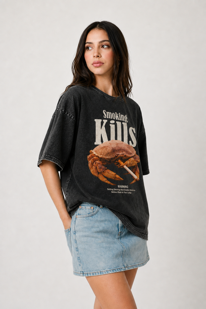 Retro Smoking Kills-Vintage Fade Tee