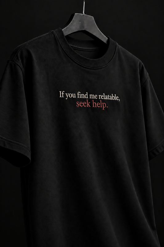 Self-Aware Embroidered Oversized Tee