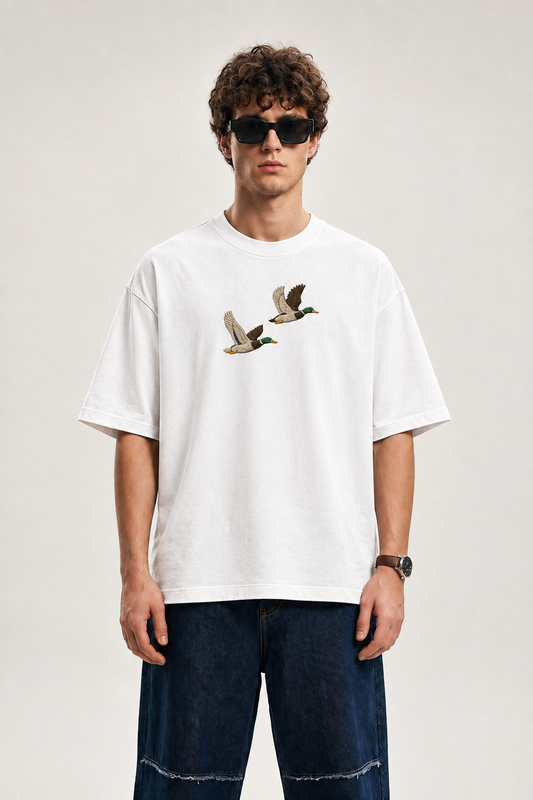Twin mallard Embroidered Oversized tee