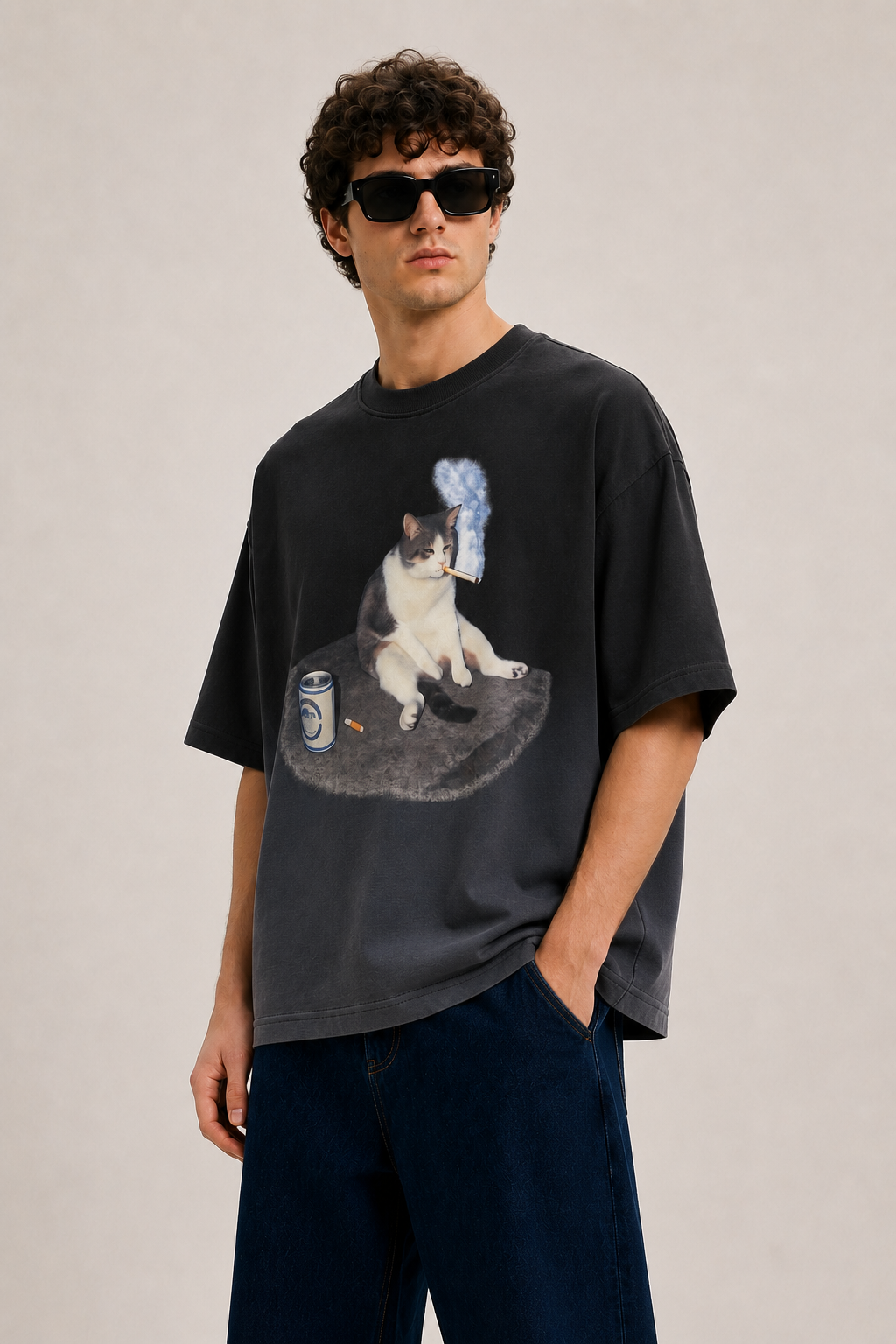 Mood-Black Ombrey Tee Boxy Fit