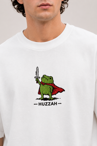 Huzzah- Embroidered Oversized Tee