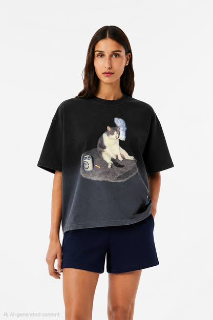 Mood-Black Ombrey Tee Boxy Fit