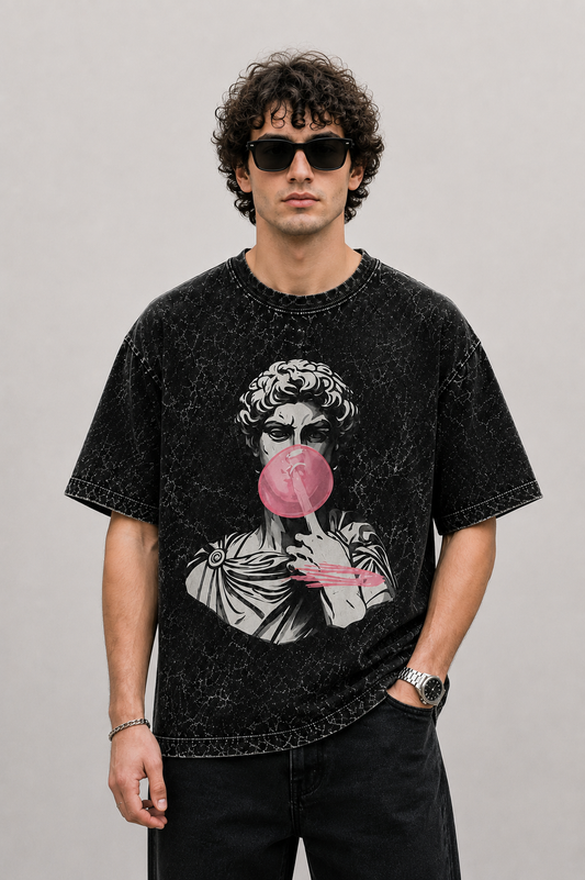 Bubble Caesar Acid Wash Oversized Tee