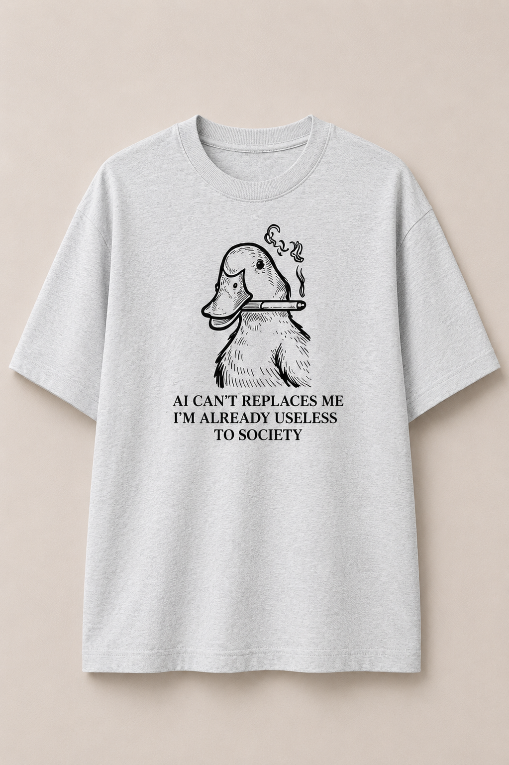 AI Can't Replaces Me-Oversized Tee