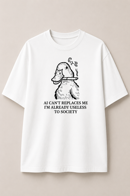 AI Can't Replaces Me-Oversized Tee