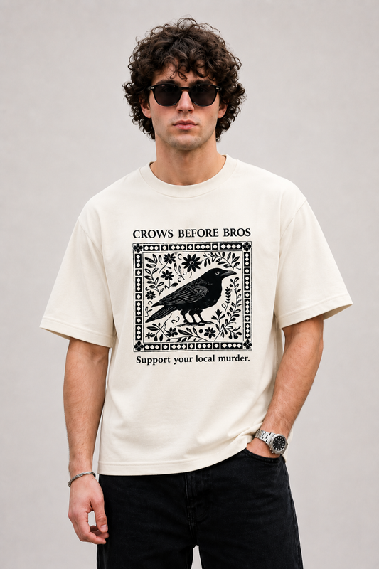 Crows Before Bros-Oversized Tee