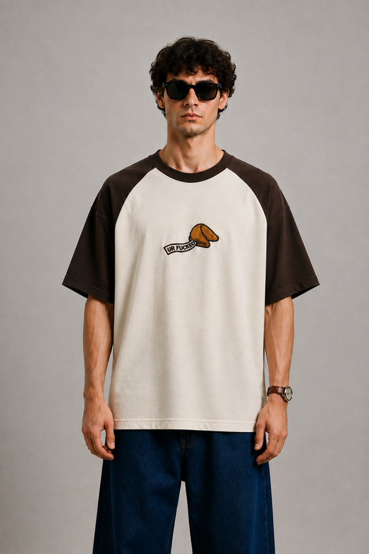 F*cked Fortune-Embroidered Raglan Tee