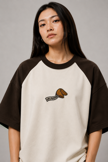 F*cked Fortune-Embroidered Raglan Tee