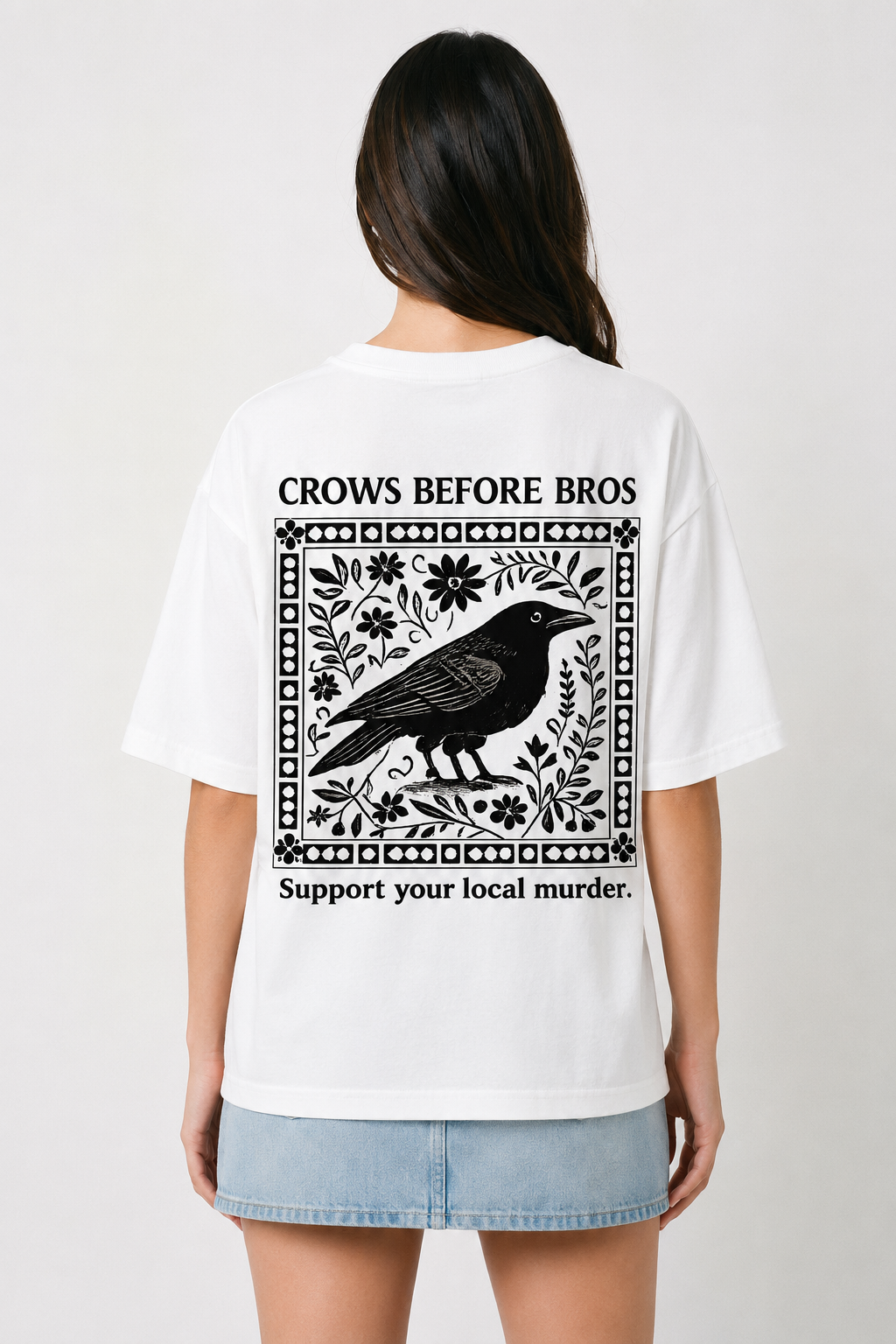 Crows Before Bros-Oversized tee
