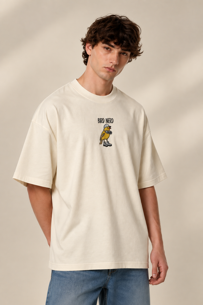 Bird Nerd Oversized Embroidered Tee