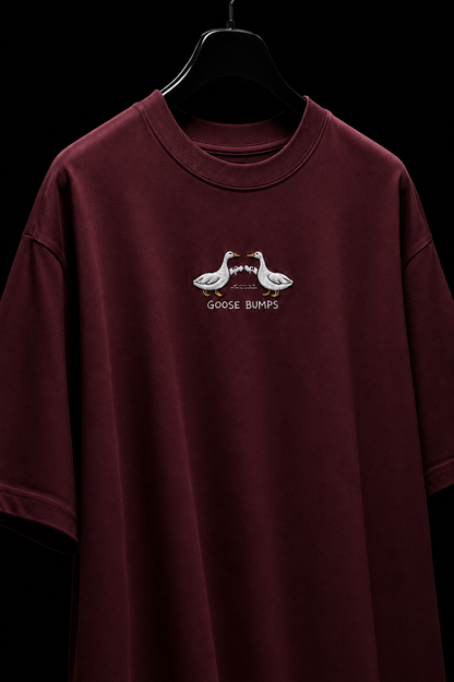 Goose Bumps- Embroidered Oversized Tee