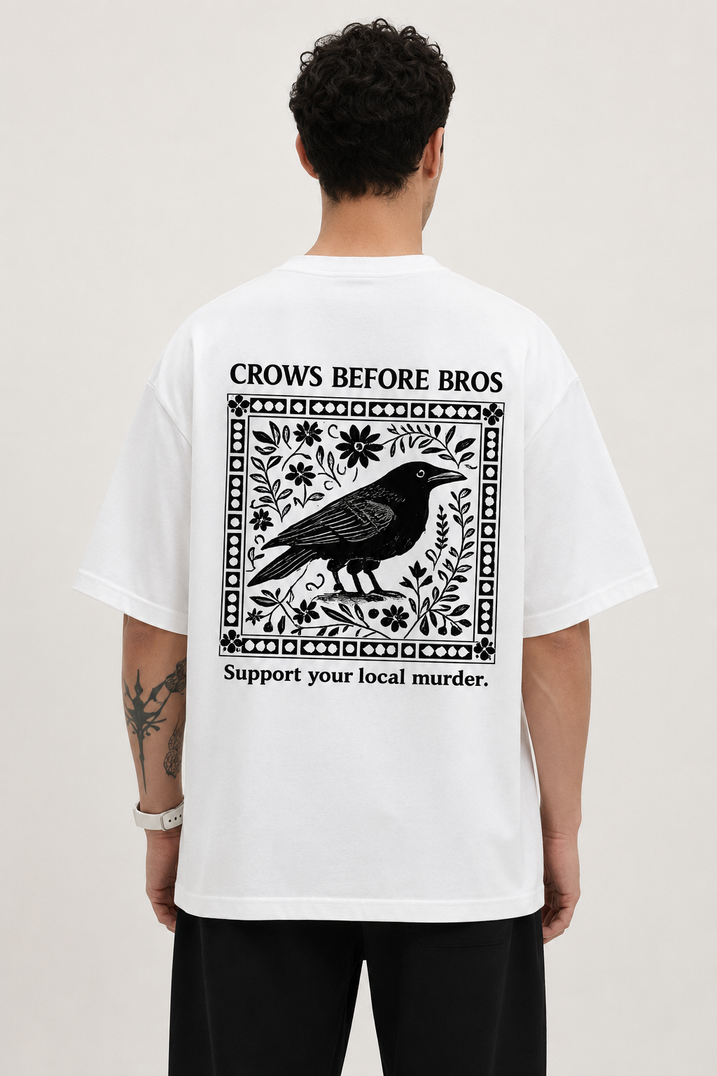 Crows Before Bros-Oversized tee