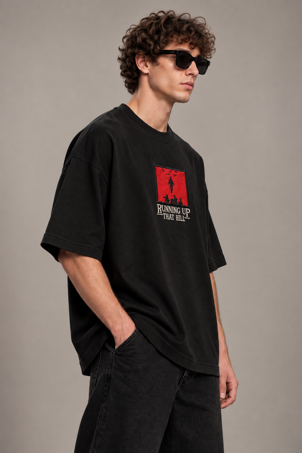 Running Up That Hill Oversized Embroidered Tee