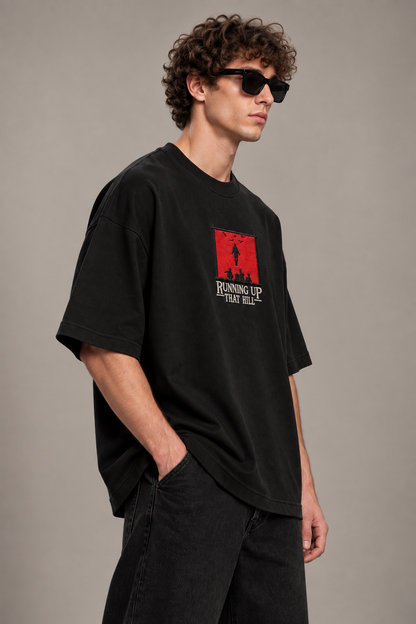 Running Up That Hill Oversized Embroidered Tee