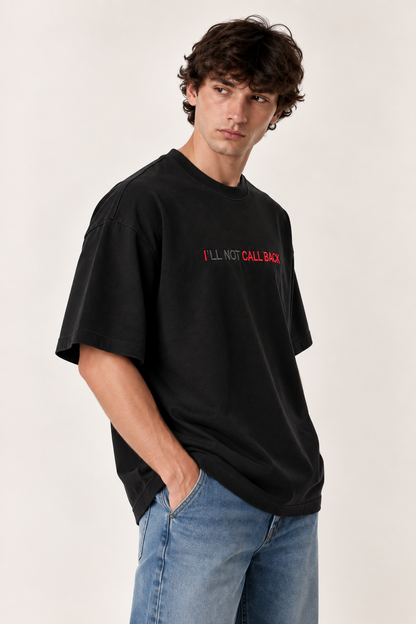 No Call Back-Embroidered Oversized Tee