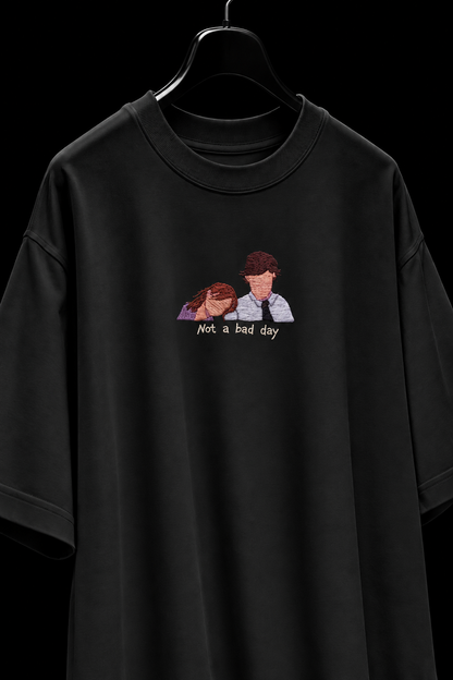 Jim & Pam Embroidered Oversized Tee
