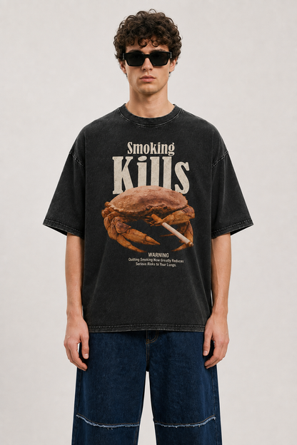Retro Smoking Kills-Vintage Fade Tee