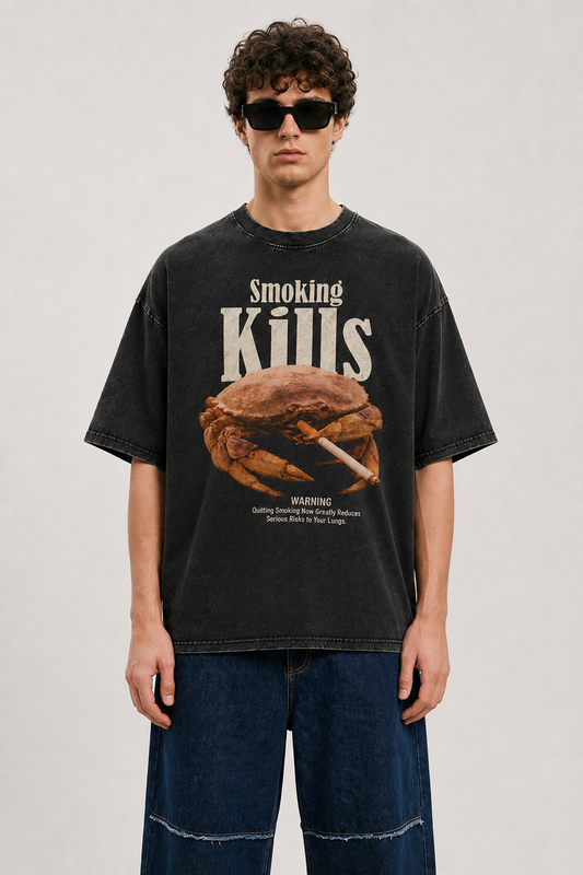 Retro Smoking Kills-Vintage Fade Tee