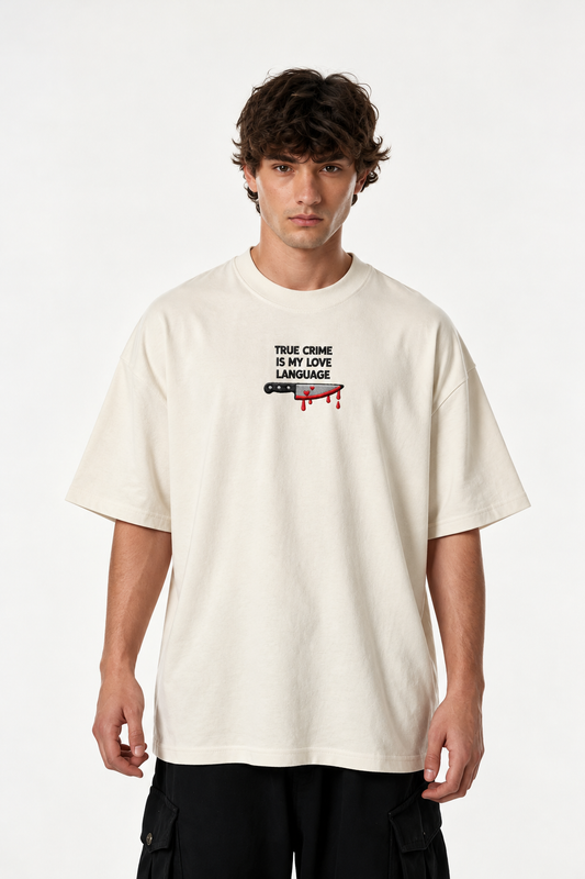 Love Language Embroidered Oversized tee
