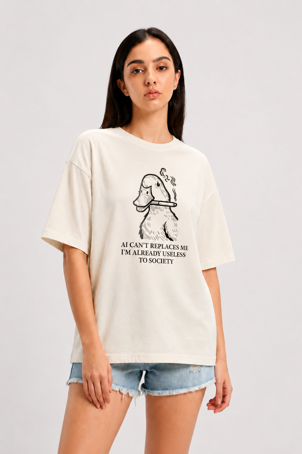 AI Can't Replaces Me-Oversized tee