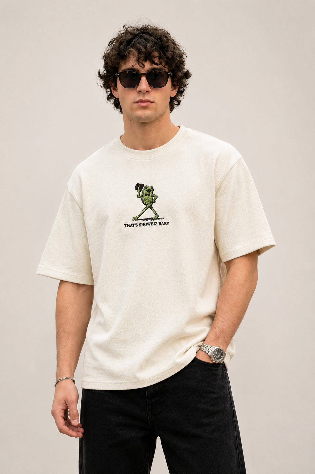 Showbiz Baby Embroidered Oversized tee