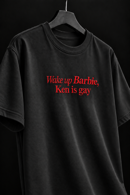 Wake up Barbie Embroidered Oversized Tee