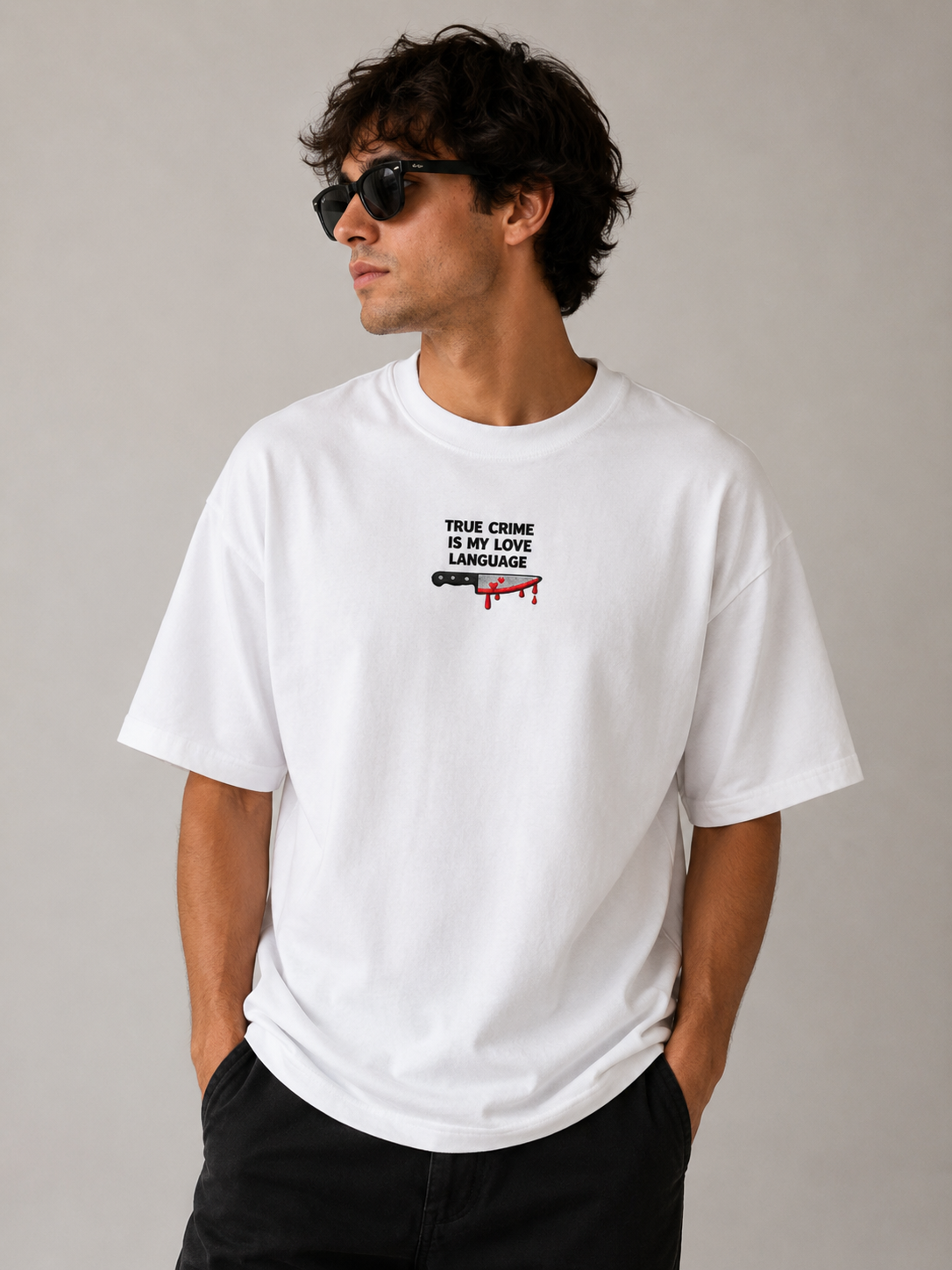 Love Language Embroidered Oversized tee