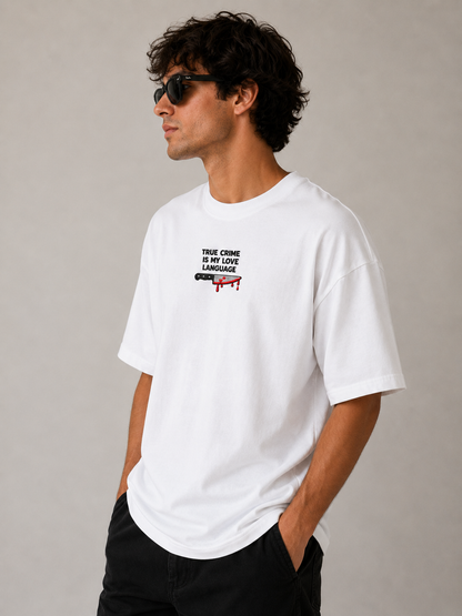 Love Language Embroidered Oversized tee