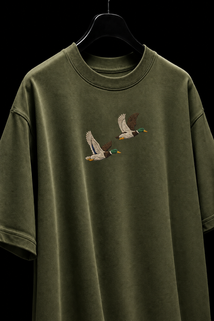 Twin mallard Embroidered Oversized tee