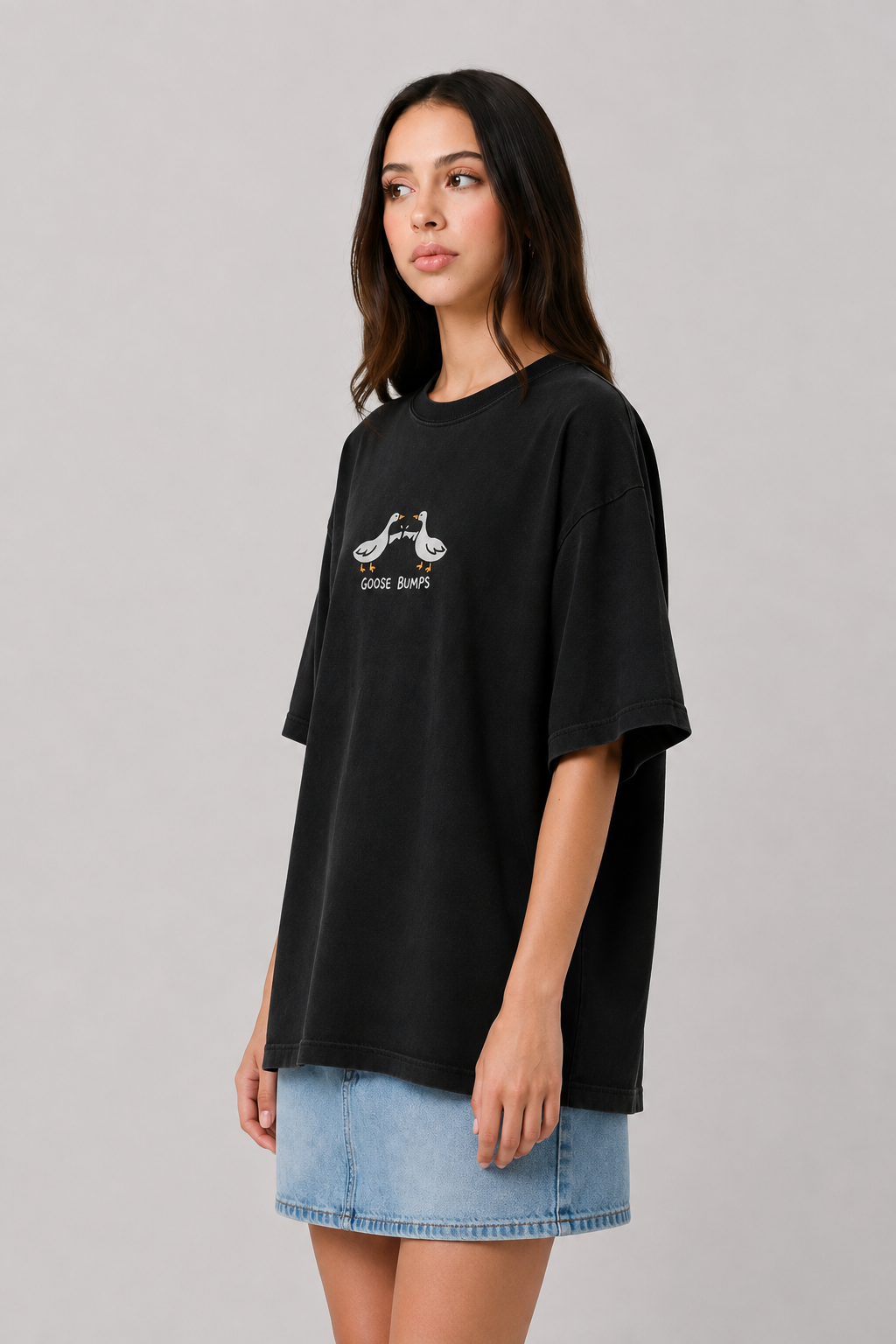 Goose Bumps- Embroidered Oversized tee