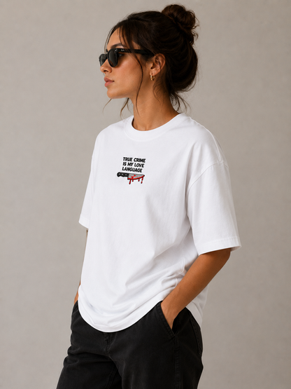 Love Language Embroidered Oversized tee