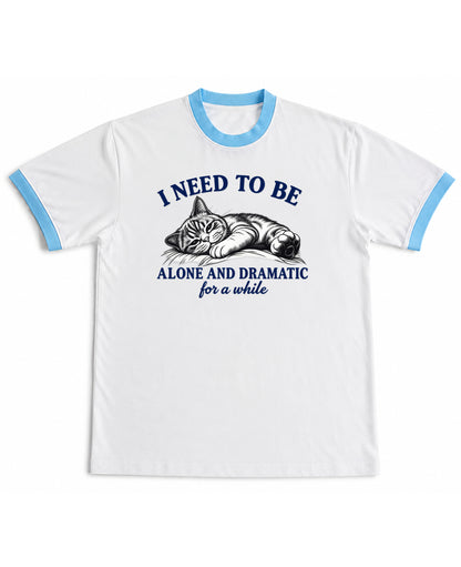 White & Sky Blue Ringer tee Front Design