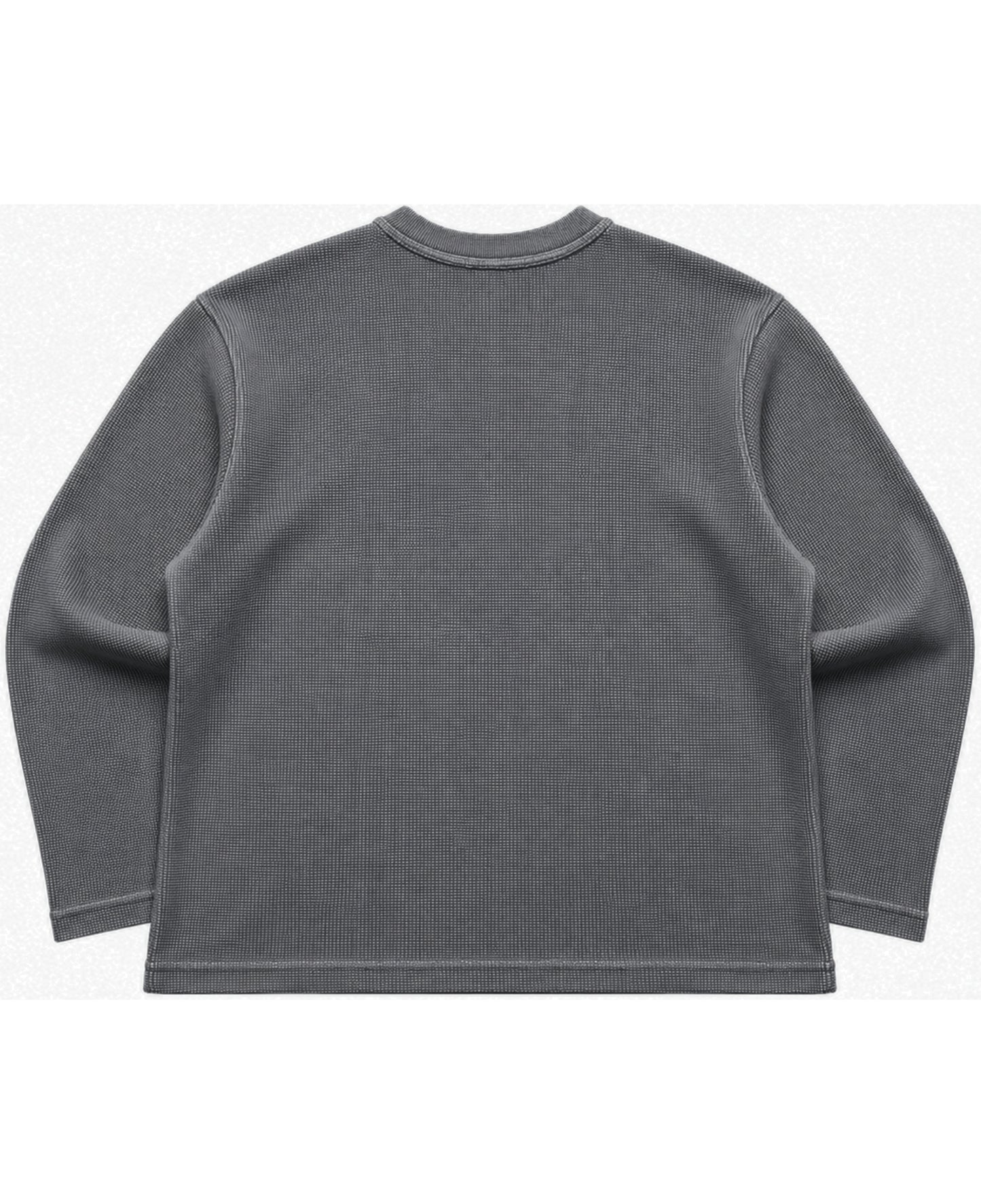 Acidwash waffle knit oversized full-sleeve Back Design