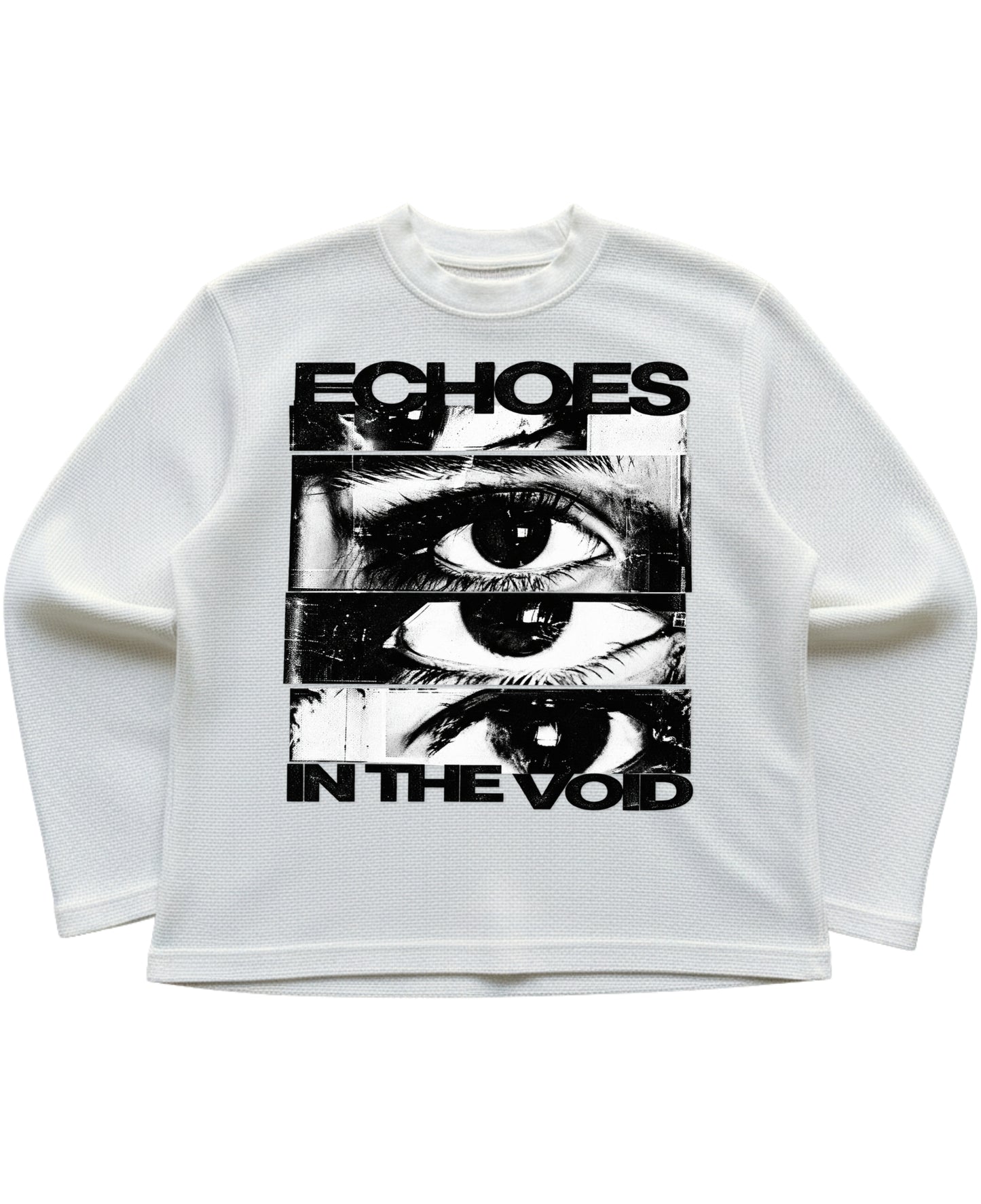 Off-white waffle knit oversized full-sleeve Front Design