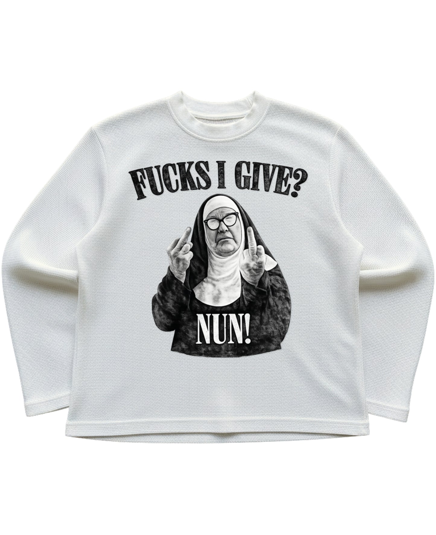 Off-white waffle knit oversized full-sleeve Front Design