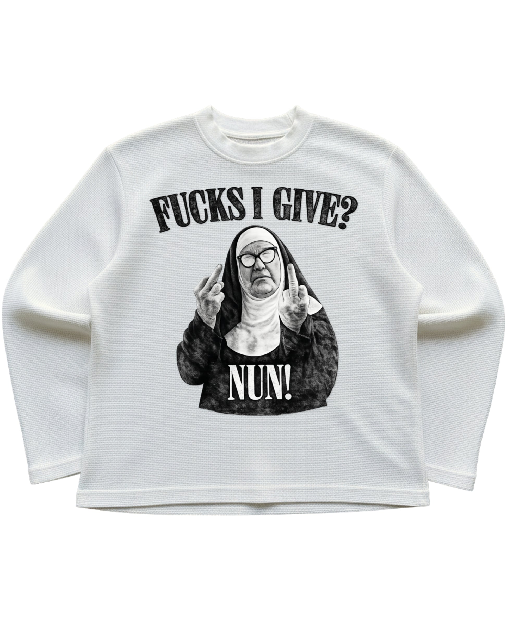 Off-white waffle knit oversized full-sleeve Front Design